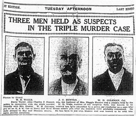 the three suspects in the triple murder